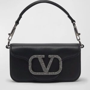 Valentino Black Clutch with Silver Logo